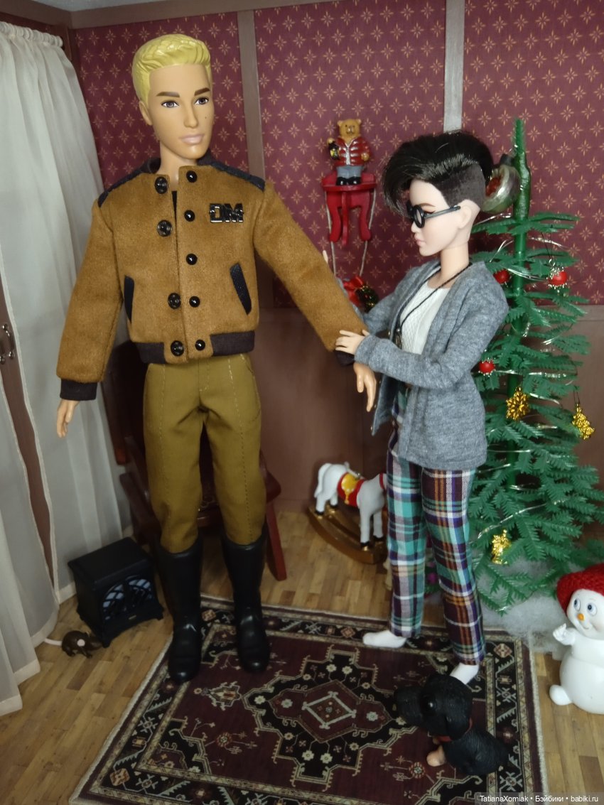Ателье для кукол "Мышкин дом". Ёлка и Кен в пальто