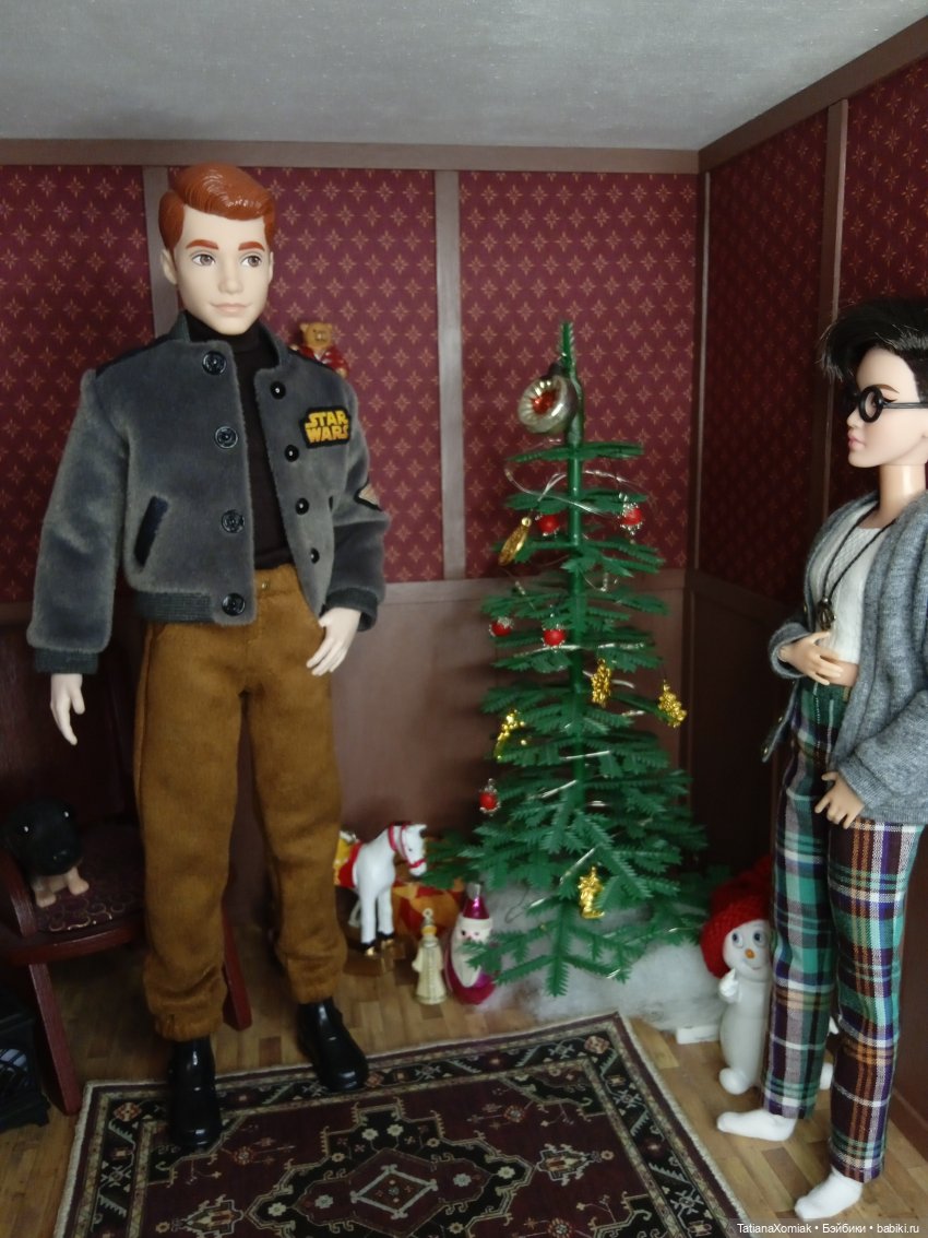 Ателье для кукол "Мышкин дом". Ёлка и Кен в пальто