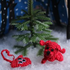 Новогодняя кукольная миниатюра - ночник по мотивам мультфильма СССР "Варежка"