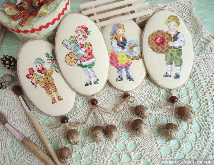 Новогодние украшения с вышивкой (фото 5)