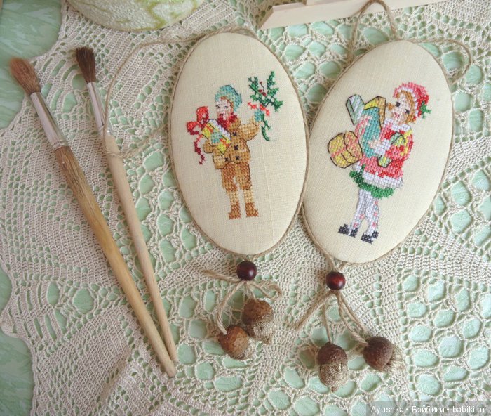 Новогодние украшения с вышивкой (фото 6)