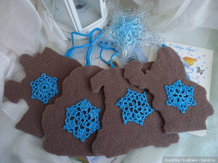 Новогодние украшения с вышивкой