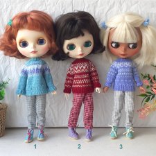 Комплекты одежды для кукол Блайз Blythe Кардиган Свитер Брюки