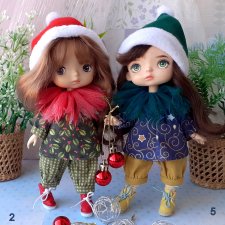 Новогодние комплекты одежды для кукол Монст/ Xiaomi Monst Doll. Рождественский гномик/эльф