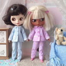 Пижама для куклы Блайз Blythe / Курточка и брюки из хлопка / Домашняя одежда