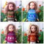 Свитер/кардиган для куклы Паола Рейна Paola Reina с жаккардовым узором, 4 расцветки