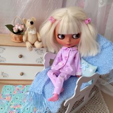Пижама для куклы Блайз Blythe / Курточка и брюки из хлопка / Домашняя одежда