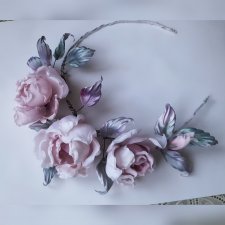 Венок из шелковых цветов Французские розы. Ручная работа. Натуральный шелк Венок из шелковых цветов Французские розы. Ручная работа. Натуральный шелк