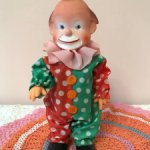 Кукла механическая "Клоун" гдр винтаж