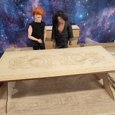 Стол, кресло и лавка в стиле нордов (викингов)