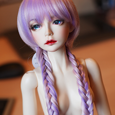 Новый парик лиловый микс с косами, канекалон, SD 1/3, на резинке, с биркой