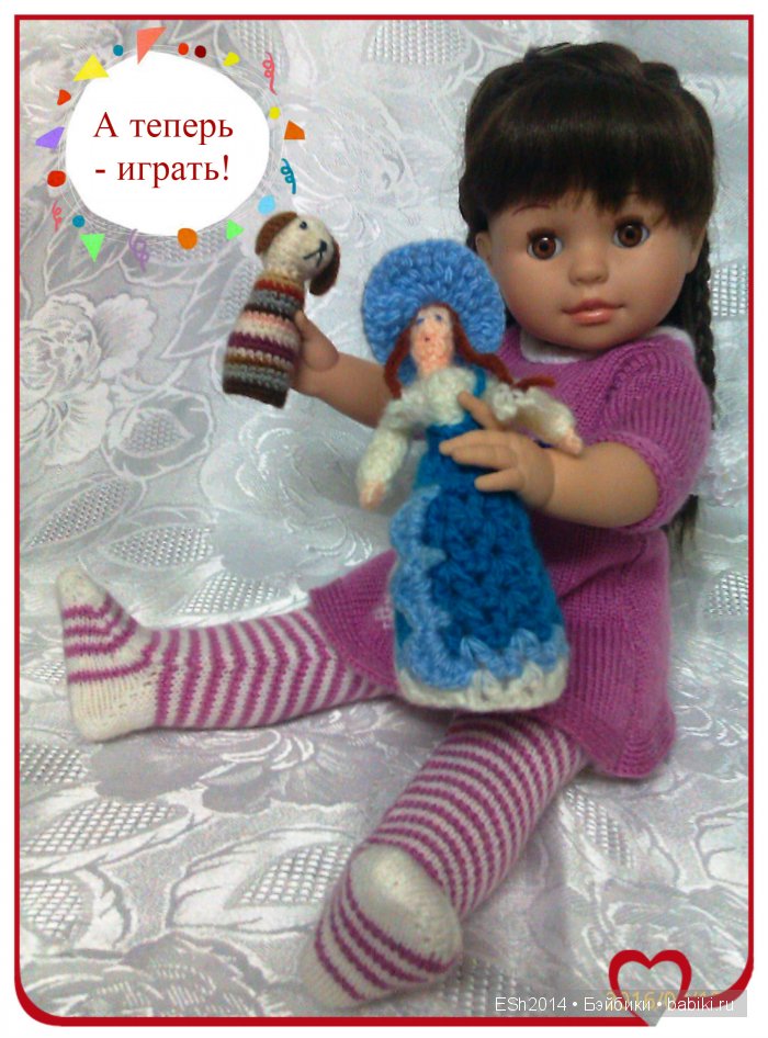 Первые вязалочки: платье и колготки для Soy tú Paola Reina (фото 3)