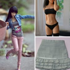 Лот одежды для Phicen, Hot Toys, Kumik и других Action Figure - юбка, джинсы, белье, чулки