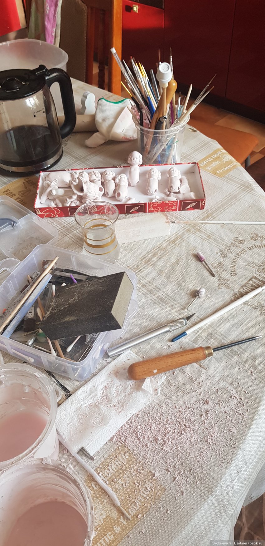 Немного процесса литья флюмо в гипсовые формы