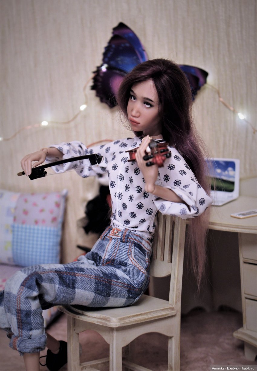 Марусина музыка (авторская шарнирная кукла Екатерины Гончаровой) (фото 6)