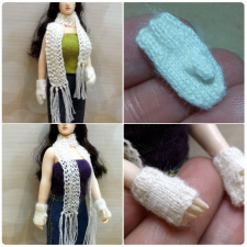 Связала варежки и митенки для кукол Фицен / Phicen 1/12