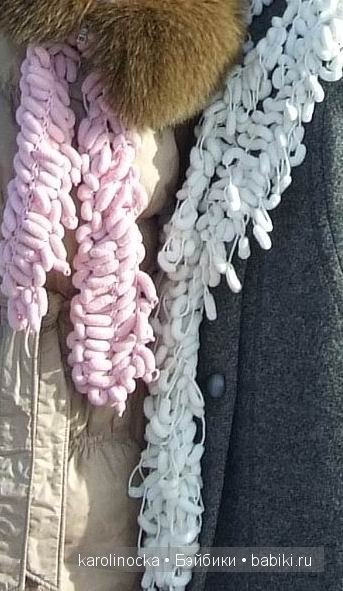 Мои повязушки - шарфики из помпончиков (фото 4)