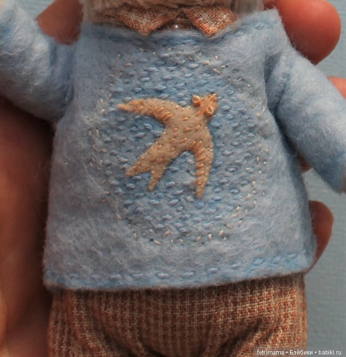 Зайчик-голубоглазый мальчик, кукла тедди долл (фото 5)