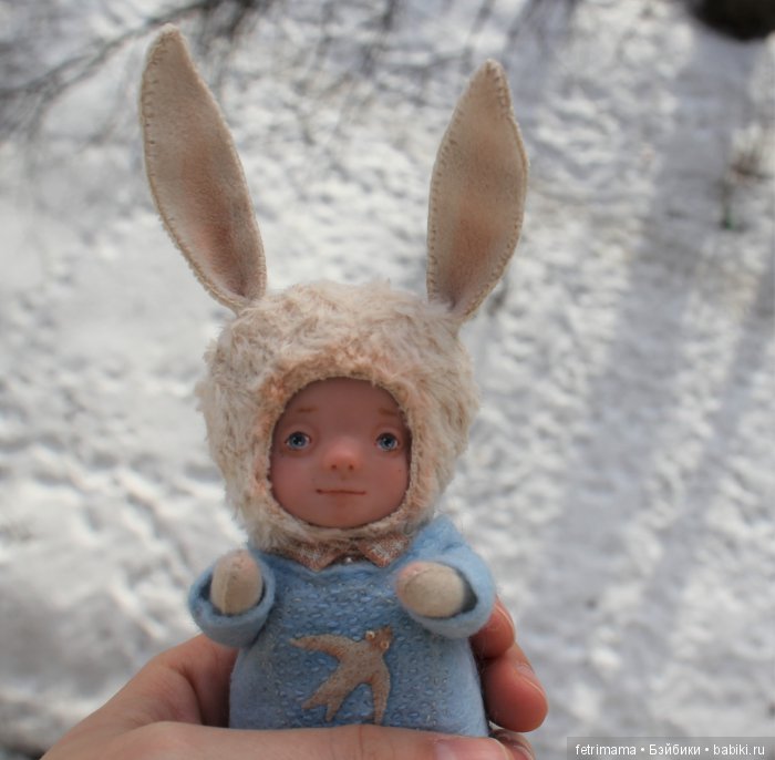 Зайчик-голубоглазый мальчик, кукла тедди долл (фото 2)