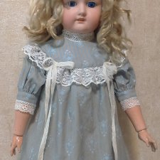 Платье из французкого хлопка свободного покроя на куклу ростом 55-70см.