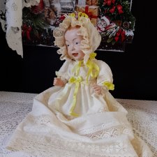 Батистовый крестильный комплект для винтажного или антикварного малыша ростом 38-42см.