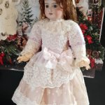 Нарядное платье для антикварных кукол и реплик 53-55см роста