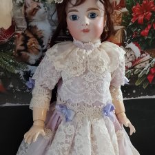 Батистовое платье для антикварных кукол и реплик на рост 43-47см