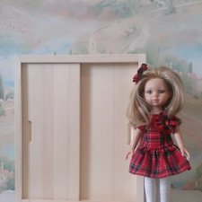 Шкаф-купе для одежды кукол 30-35 см