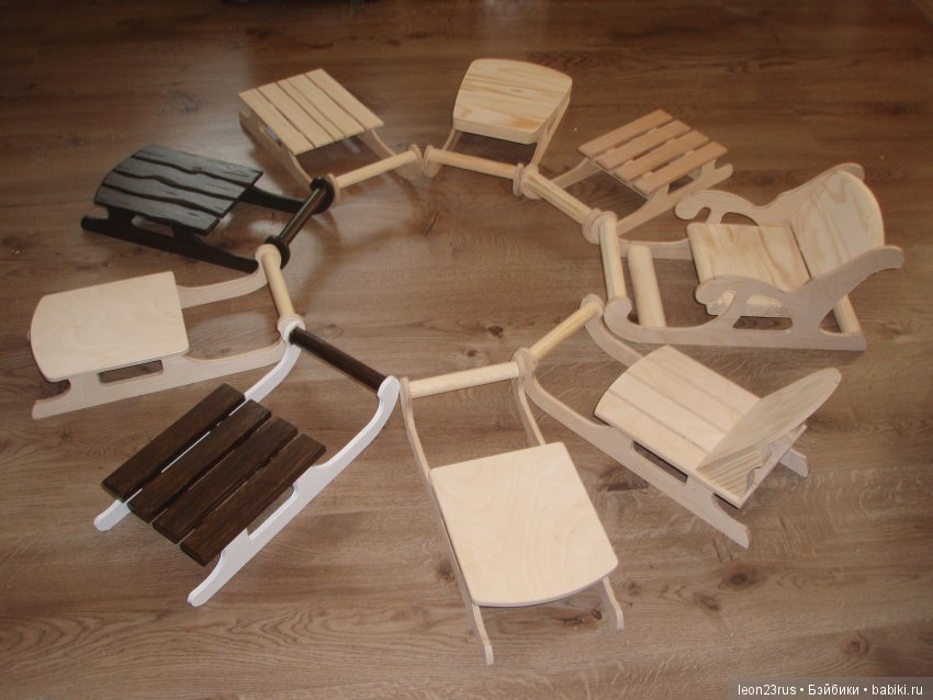 Санки для кукол — Мебель для кукол и домиков: фото