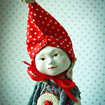 Маленький гном Вася. Шарнирная фарфоровая кукла