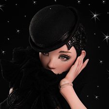 Luna. Звезда кабаре. Фарфоровая шарнирная кукла