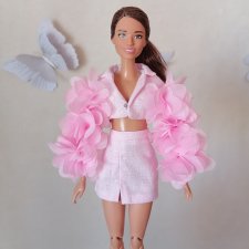 Костюм пиджак и юбка для барби, поппи