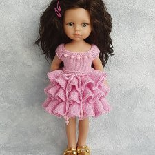 Вязаное платье на куклу Paola Reina