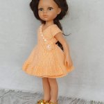 Вязаное платье с запАхом для кукол Paola Reina