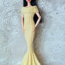 Вязаное платье на куклу Barbie Looks 19