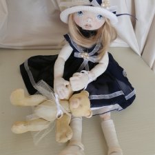 Девочка с медведем. Текстильная кукла