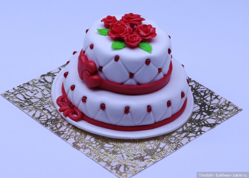 Свадебный торт — Кукольная миниатюра своими руками: еда (фото 2)