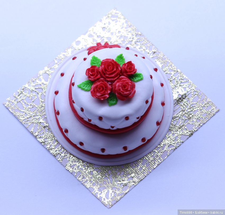 Свадебный торт — Кукольная миниатюра своими руками: еда (фото 3)