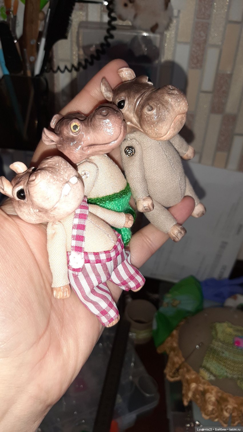 Мои бегемотики | Бэйбики Мои бегемотики — Авторские игрушки ручной работы: Тедди (фото 6)