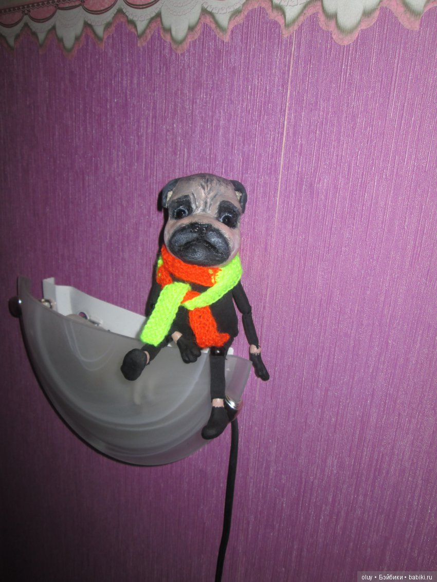 Грустный мопс — Авторские куклы из дерева (фото 4)