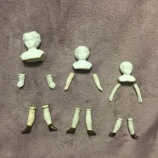 Наборы антикварных кукольных деталек дял создания чайна долл