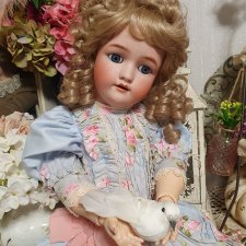 Очень красивая антикварная кукла Хандверг 109, 58 см