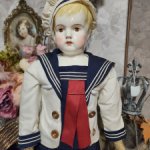 Старинная кукла мальчик 52 см