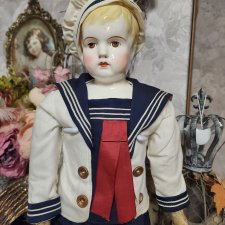 Старинная кукла мальчик 52 см