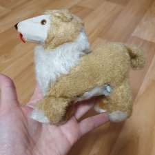Старинная заводная игрушка собака Колли.