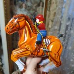 Винтажная заводная игрушка ковбой с родной коробкой. Корея.