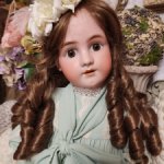 Большая антикварная кукла Хальбиг Хандверк без молда, 70 см
