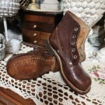Антикварные кожаные детские ботинки для больших кукол