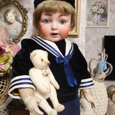 Антикварный мальчик на полностью шарнирном тоддлер теле, рост 57 см