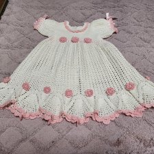 авторское хлопковое вязанное платье для большой куклы